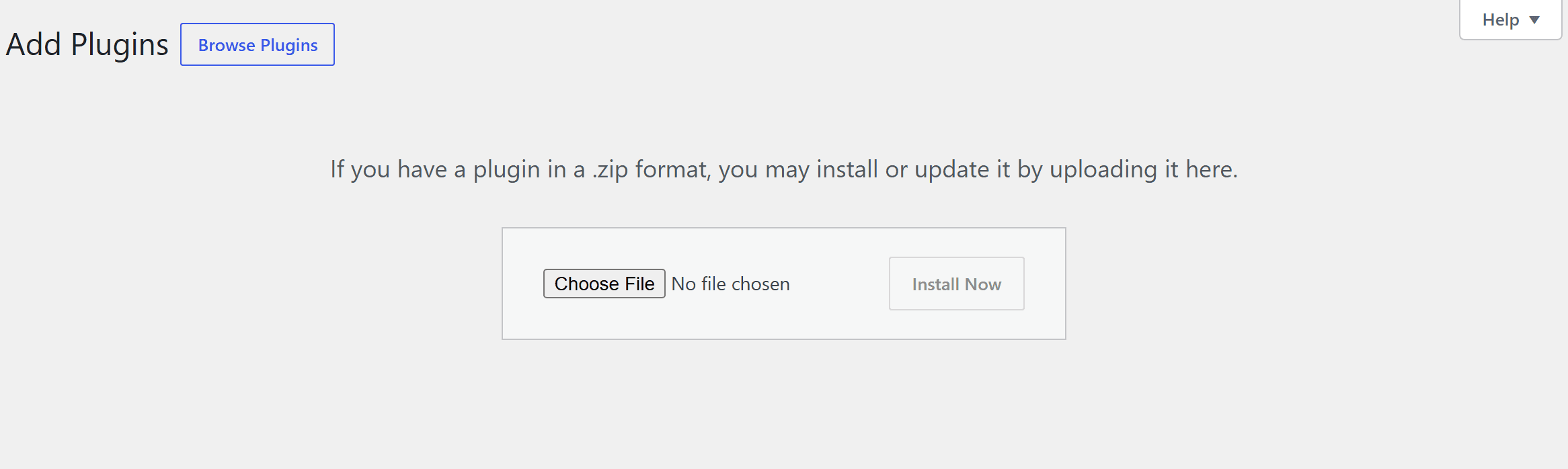 The WordPress Upload Plugin screen