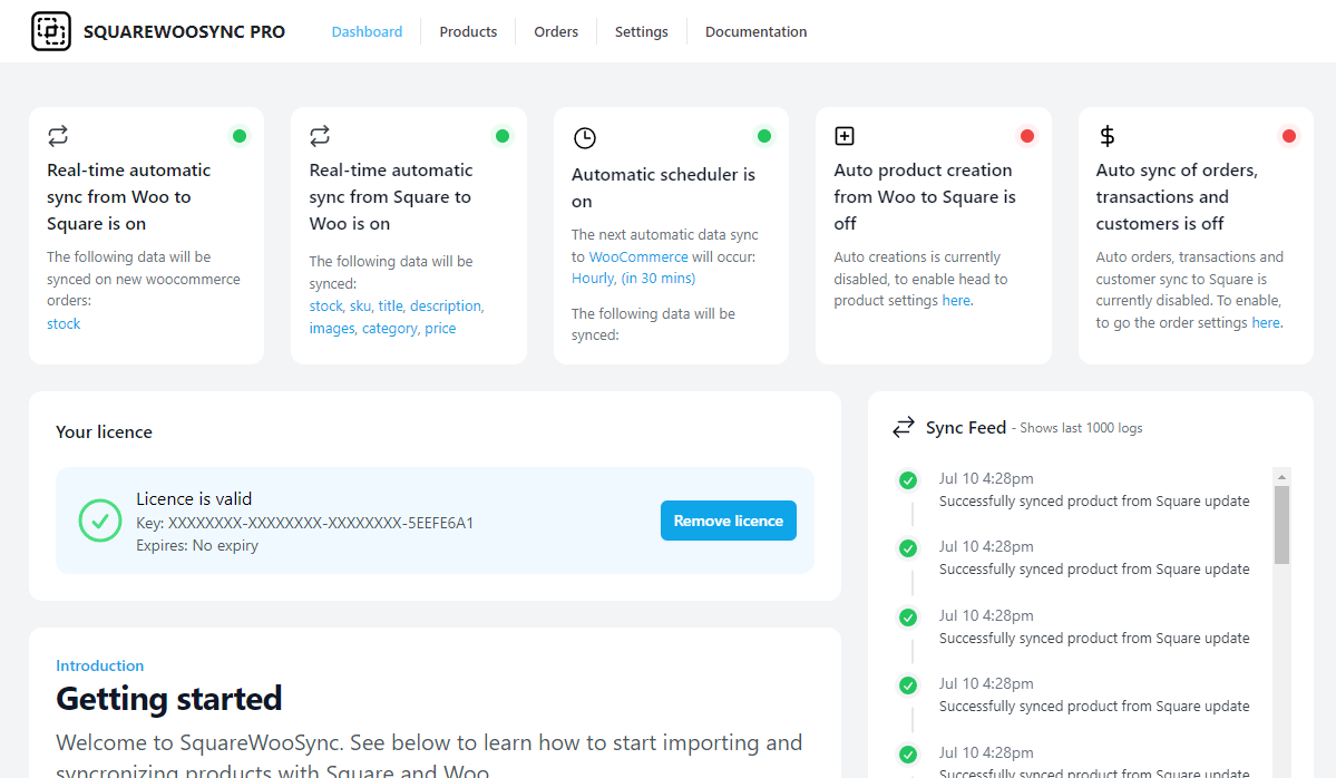 SquareSync for Woo Dashboard