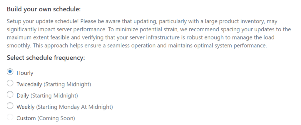 SquareSync for Woo Scheduler Frequency settings