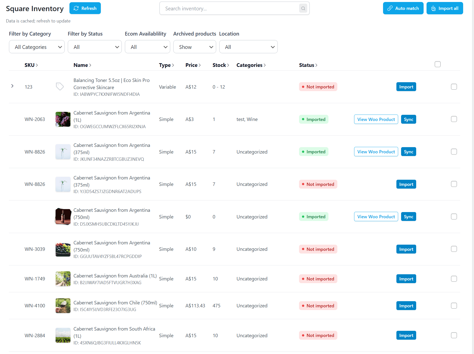 Square to WooCommerce Inventory and Product Sync 1 WooCommerce Square Product Sync 1